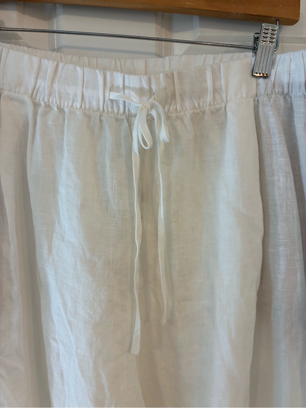 NEW Zara Cream Drawstring Linen Wide Leg Pants XXL - Picture 2 of 4